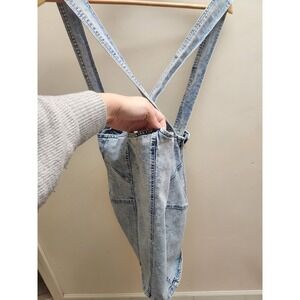 LANE 201 Acid Wash Denim‎ Overalls Shorts Jumpsuit Women's Size M